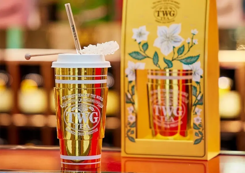 ▲TWG Tea在台灣開設全新「精品與外帶茗茶概念店」,以外帶形式呈現精品下午茶,成為信義區最新拍照話題。圖片來源:新光三越信義新天地