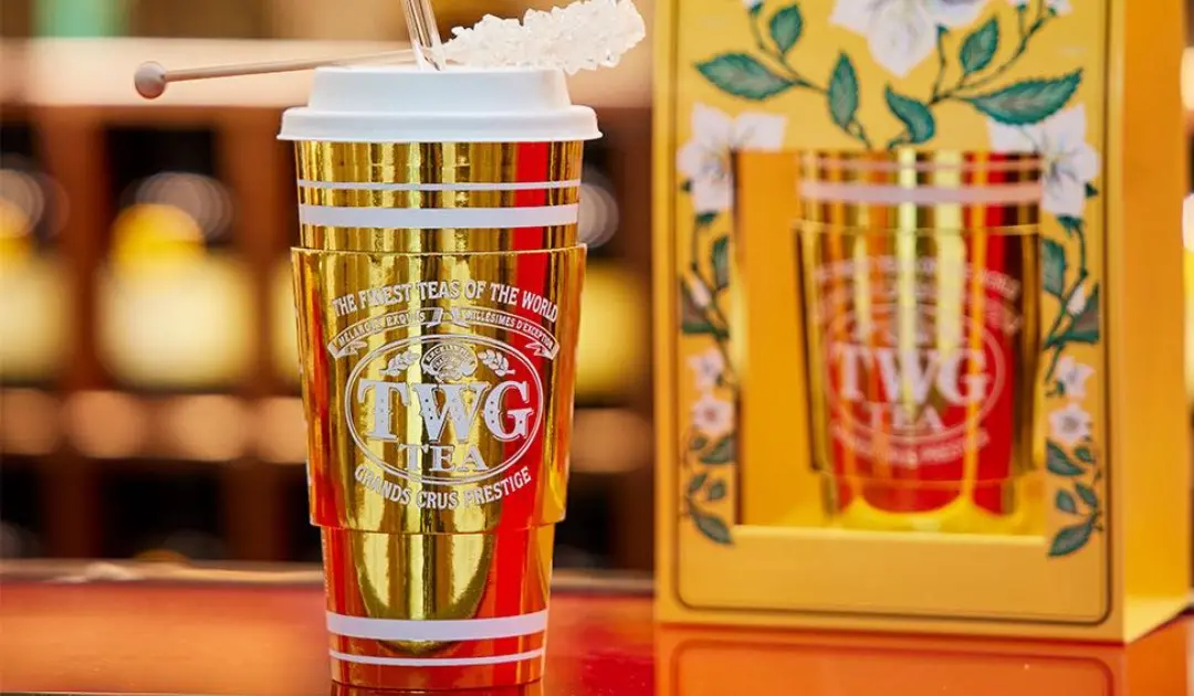 TWG手搖杯230元買一送一！信義區TWG Tea精品與外帶茗茶概念店，金色TWG杯必拍。