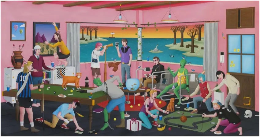 ▲甘蔗/生日派對(114 cm×195cm)