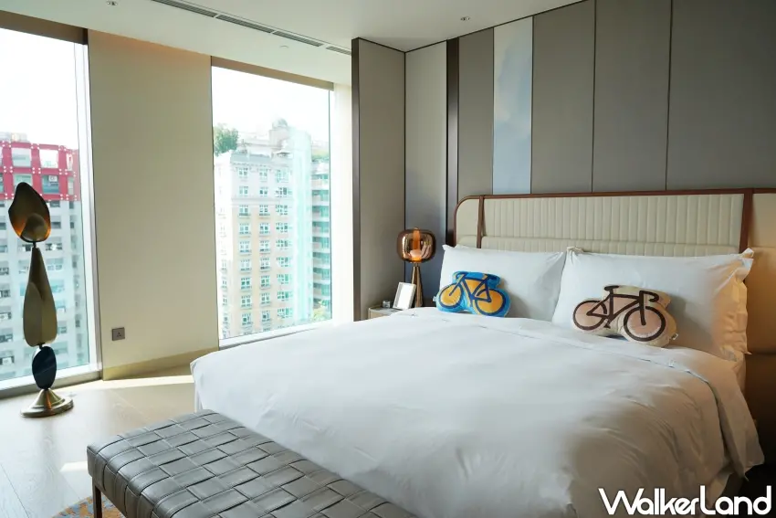 ▲臺中勤美洲際酒店打造自行車主題客房。（攝影：楊婷雅）