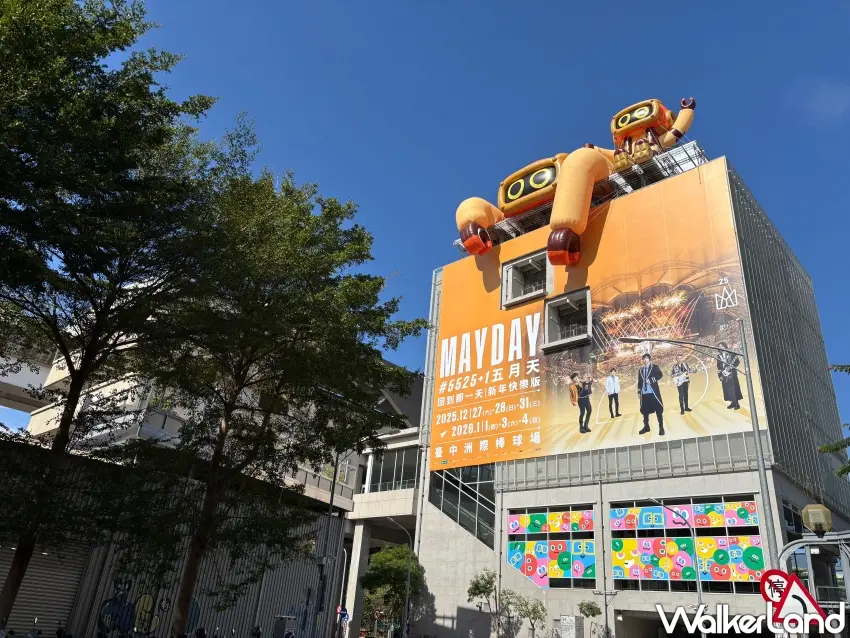 ▲台中捷運松竹站變身五月天主題車站。（攝影：楊婷雅）
