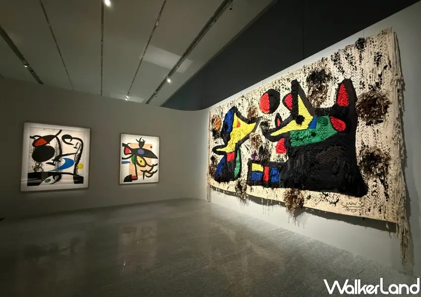 ▲最新信義區展覽！米羅巨幅掛毯首度在台展出。(攝影：鄭亦庭)