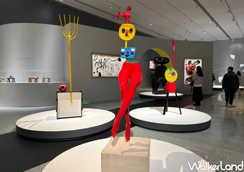 ▲信義區展覽一次網羅賈科梅蒂、米羅、考爾德藝術大師們近50件代表作。(攝影：鄭亦庭)