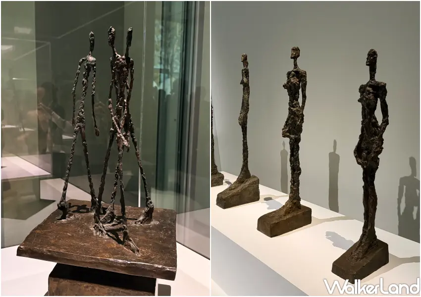 ▲信義區展覽展出多件賈科梅蒂作品。(攝影：鄭亦庭)