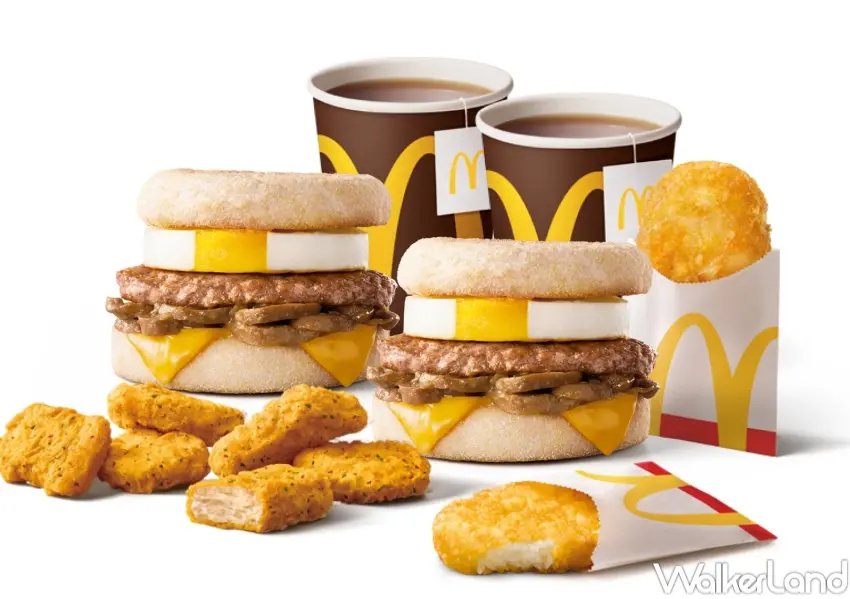 ▲麥當勞早餐「好運雙人餐組」集結滿福堡與配餐，適合粉絲相約共享早晨時光。