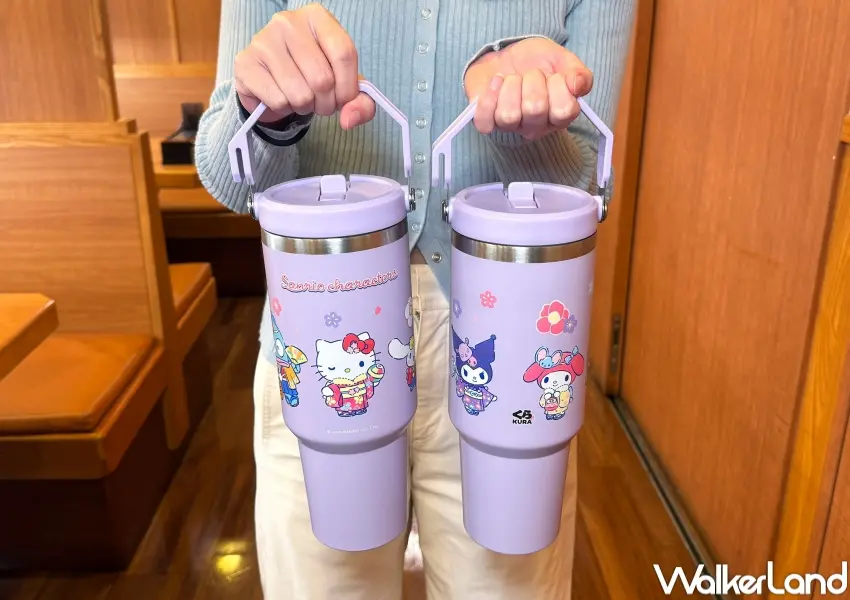 ▲藏壽司推出三麗鷗家族吸管杯加價購，和服角色設計提升日常使用的可愛度。