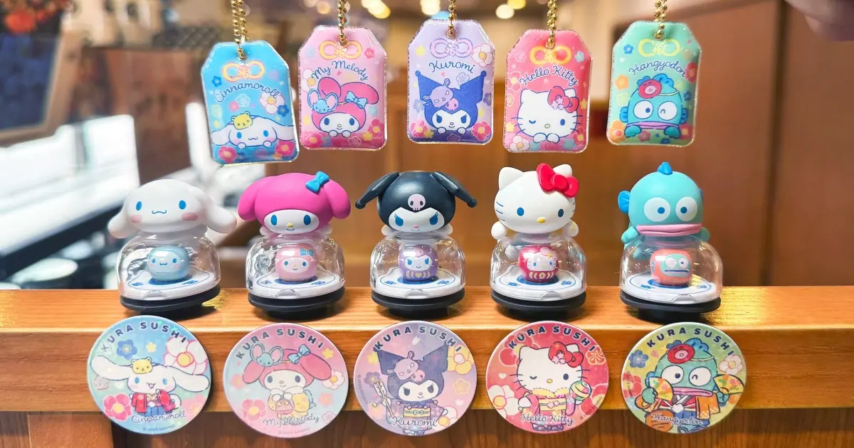 Hello Kitty御守扭蛋！藏壽司X三麗鷗28款限定周邊一次看，Kitty 酷洛米 人魚漢頓免費送。