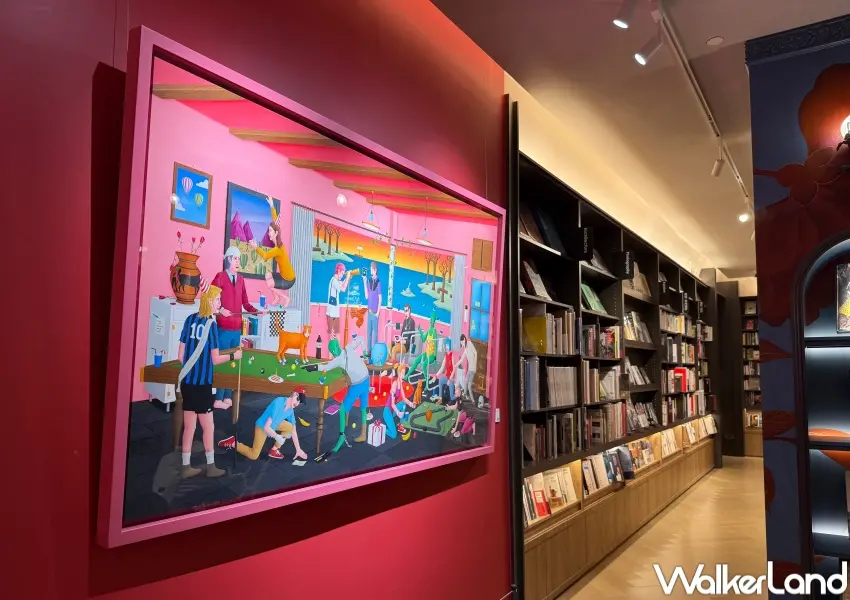 ▲Dream Plaza博客來展覽!義大利藝術家甘蔗作品「生日派對」描繪人類社會議題。(攝影:鄭亦庭)