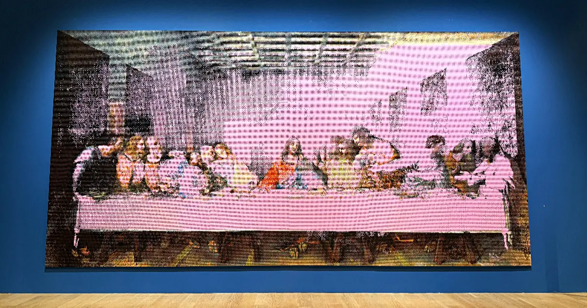 信義區展覽一票逛2展！富邦美術館典藏展，37萬個樂高打造最後的晚餐必拍。