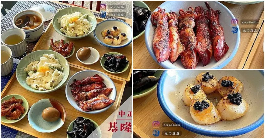 ▲「下麵」的餐食絕對是味蕾饗宴！招牌飛魚卵拌麵鋪滿金黃魚卵，搭配誘人的香煎小卷與炙燒干貝，每一口都是最奢華的大海鮮味，讓無數老饕一再回訪。