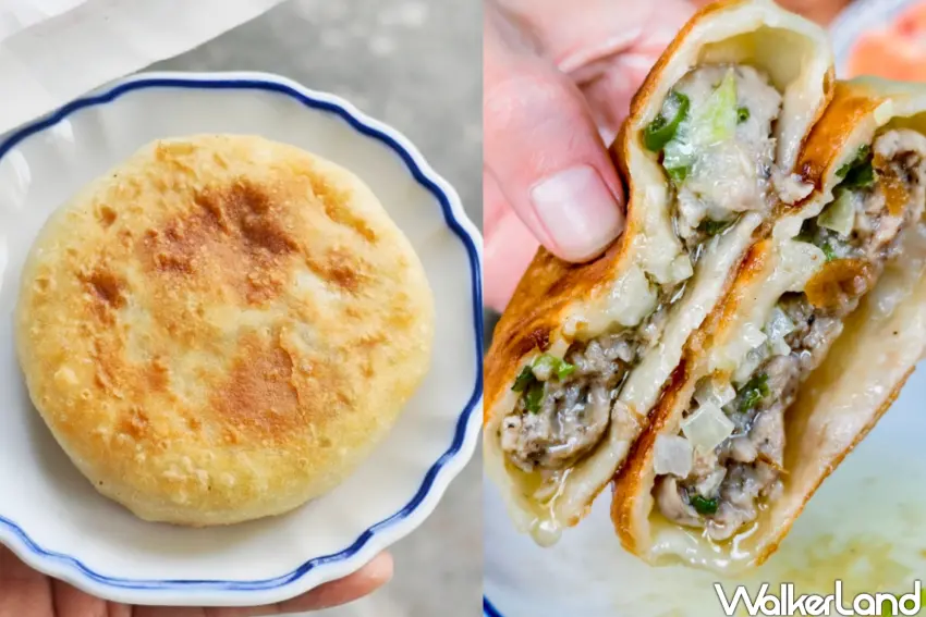 ▲豬肉餡餅選用台灣溫體豬，份量十足，價格僅售35元。（美食好芃友提供）