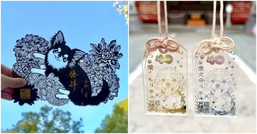 為你家毛孩祈福，福岡八幡宮推出寵物御守，5犬種金銀色和九星氣學9色款式，還有吉娃娃御朱印。