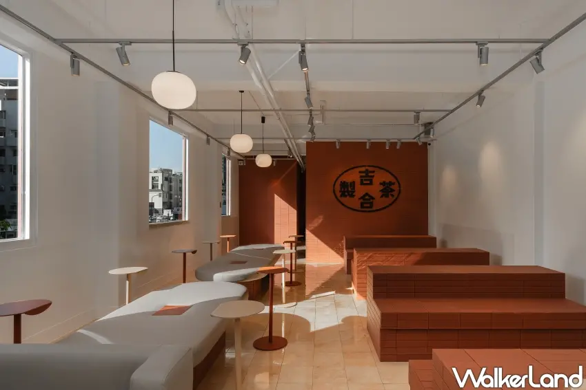 ▲「吉合製茶」將老茶廠元素融入設計，打造現代都市茶飲空間。（吉合製茶提供）