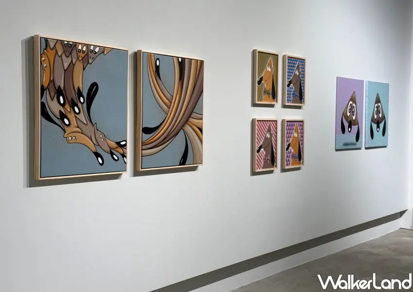 ▲東區展覽「DOGZZZ」展出多款DOGZZZ狗狗姿態、風格造型。(攝影：鄭亦庭)