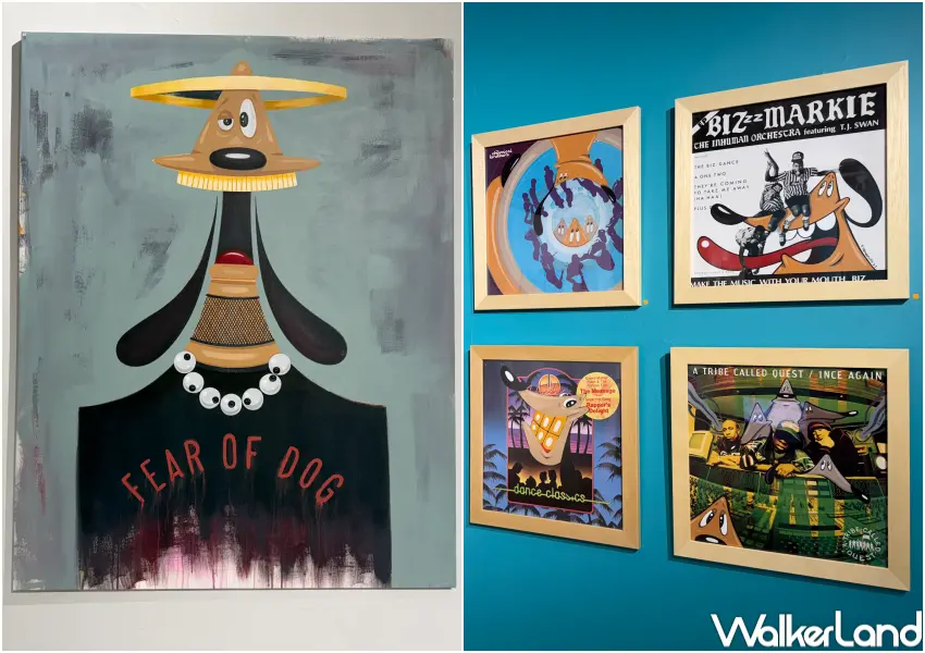 ▲東區展覽「DOGZZZ」展出多款DOGZZZ狗狗姿態、風格造型。(攝影：鄭亦庭)