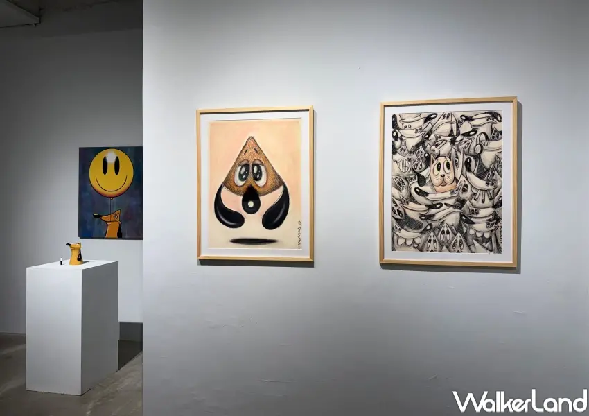 ▲免費東區展覽「DOGZZZ」首次來台展出，DOGZZZ狗狗角色油畫、插畫一次看。(攝影：鄭亦庭)