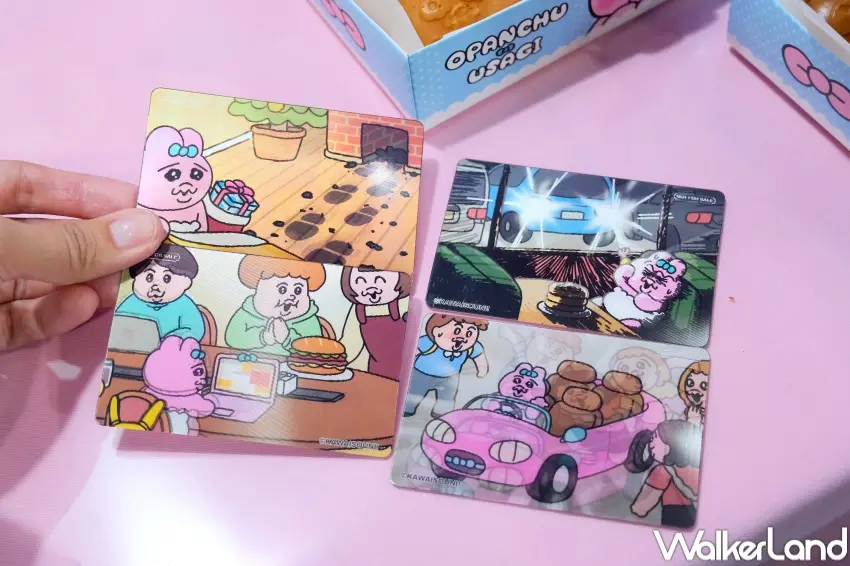 ▲褲褲兔快閃店推出限定餐飲，滿額即可獲得光柵貼紙（攝影：張人尹）