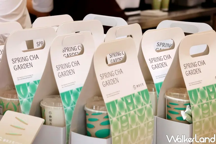 ▲春茶吉苑識別設計由台中「良艮」操刀，限定杯與提盒超好拍。