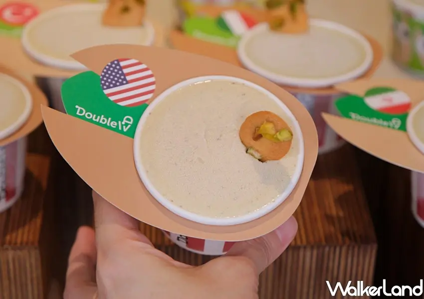 ▲Double V開心果週共推出11款開心果冰淇淋新品。(攝影：鄭雅之)