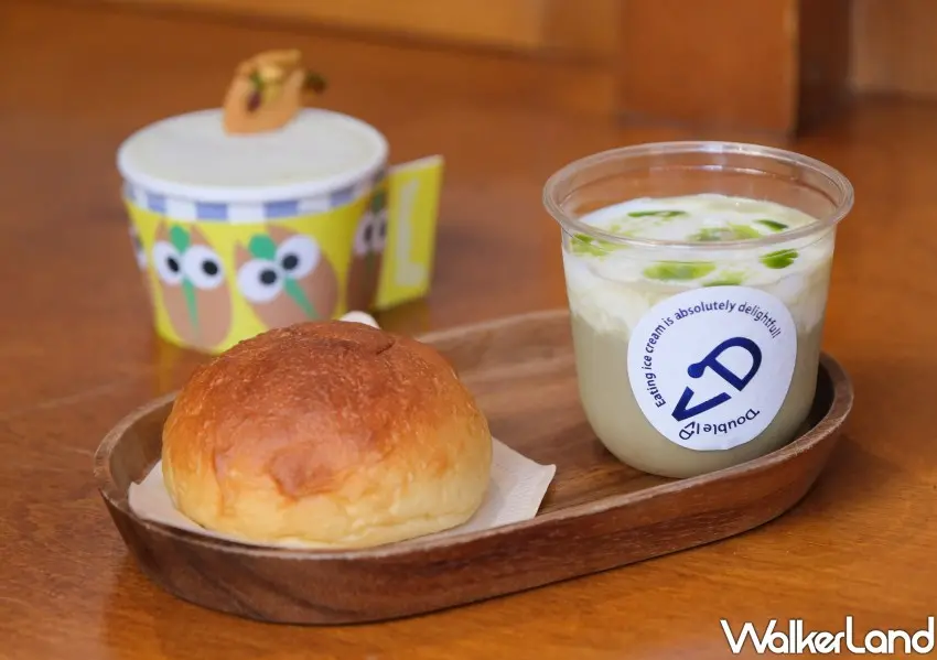 ▲Double V首次推出西西里早餐，西西里鑽石冰搭配希臘優格、羅勒油與布里歐麵包。(攝影：鄭雅之)