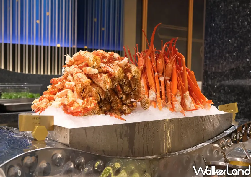 ▲漢來島語吃到飽台茂「鮮區」新推出來自南極深海的雪蟹腳、野生沙公。（攝影：鄭雅之）