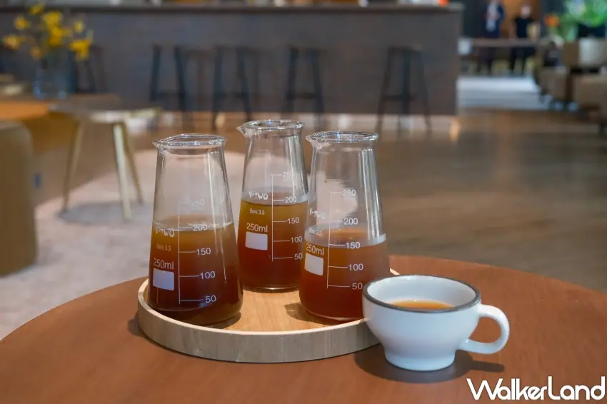 ▲白霧時光招牌飲品美式三重奏，一次可品飲淺中深焙度，適合想比較風味的咖啡控。（攝影：張人尹）