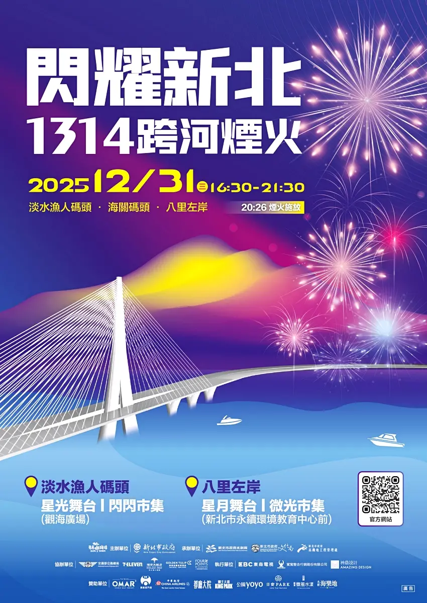 ▲閃耀新北1314跨河煙火