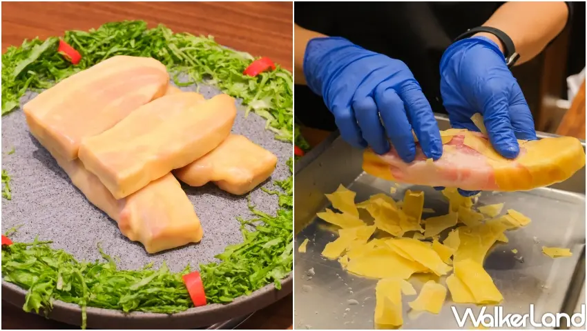 ▲姜滿堂Dream Plaza以蜂蠟熟成黑豬肉作為VIP菜單重點，展現對肉質處理的細節。（攝影：張人尹）