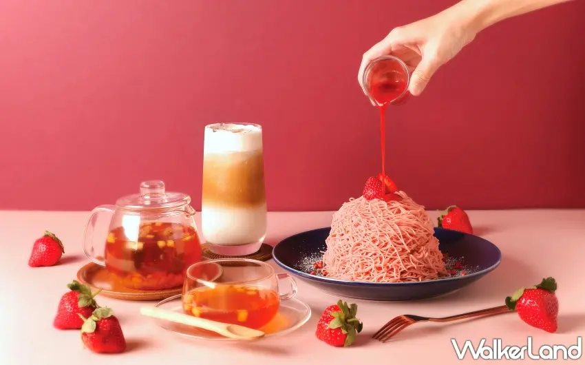 ▲「草莓蒙布朗薄鬆餅」這款被譽為本次草莓季「視覺擔當」的人氣商品