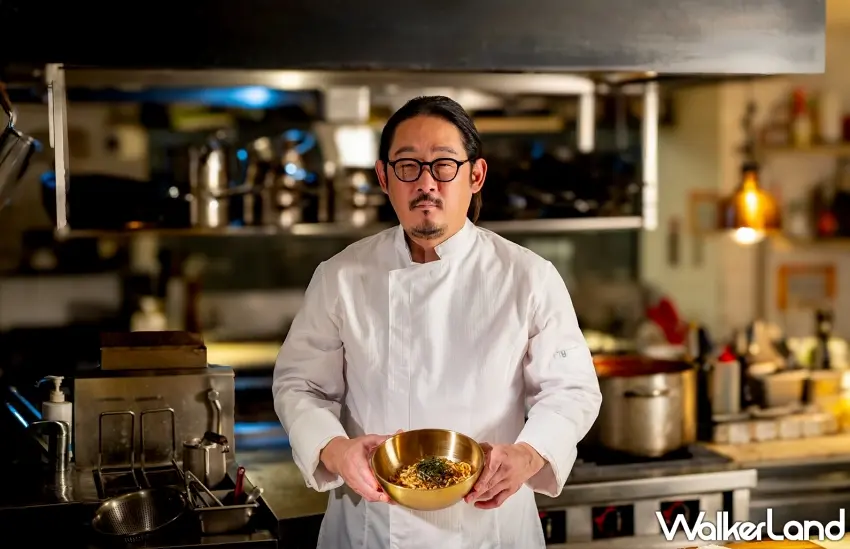 ▲米其林星級主廚金度潤與招牌紫蘇油乾拌麵產品，預計2026第一季將隆重上市