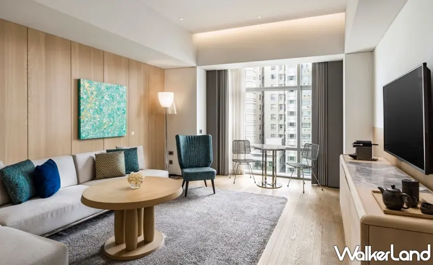 ▲THE AMNIS然一酒店空間設計融合自然紋理與溫潤色系