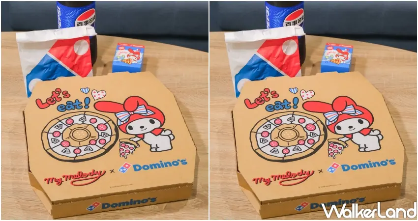 ▲達美樂推出美樂蒂限定披薩盒,粉絲訂購大披薩即可獲得期間限定包裝。(攝影:張人尹)