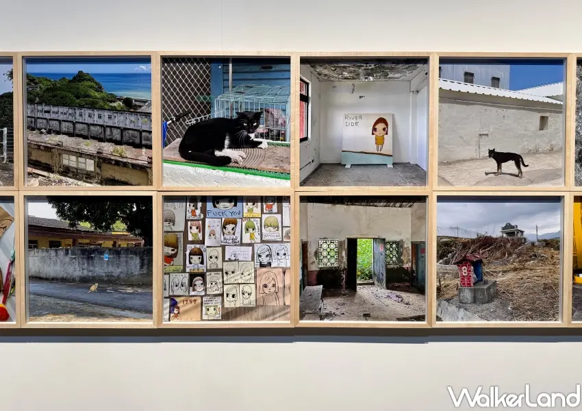 ▲華山奈良美智攝影展!台灣展區可以看到作品中有台灣窗花建築、機車等日常。(攝影:鄭亦庭)