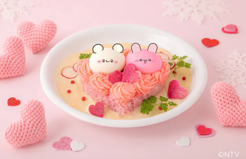 ▲白醬燉飯上浮著愛心造型，招牌角色則雞蛋製作，可愛又美味。