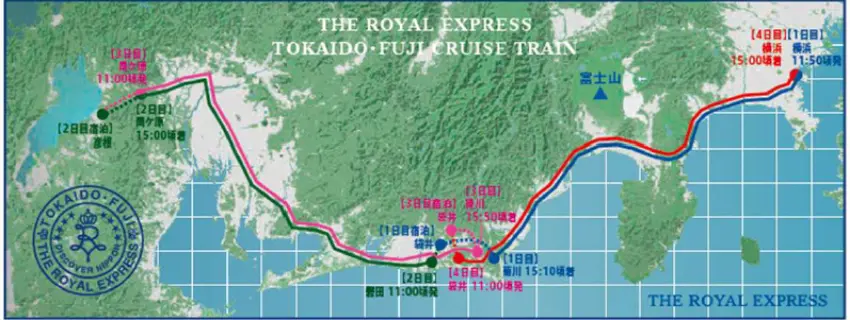 ▲行程為4天3夜,景點包含富士山、關原古戰場和琵琶湖包船遊覽。
