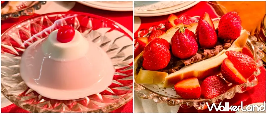 ▲「草莓＋日本紅豆鹽可頌」與「赤富士山奶酪」為「RanGerハス」季節限定甜點。（美食好芃友提供）