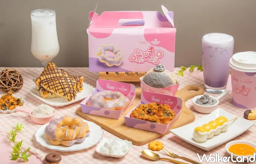 ▲Mister Donut攜手水水灶咖推出8款聯名商品，從甜甜圈到飲品一次呈現台泰混合風味。