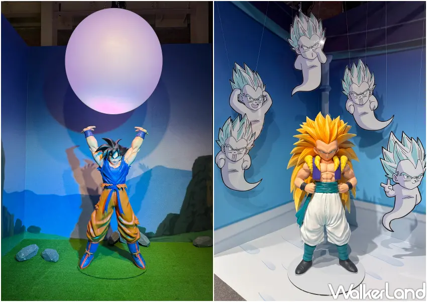 ▲華山七龍珠特展打卡點！從悟空、達爾、弗力札、比克大魔王到賽魯等40座角色雕像。(攝影：鄭亦庭)