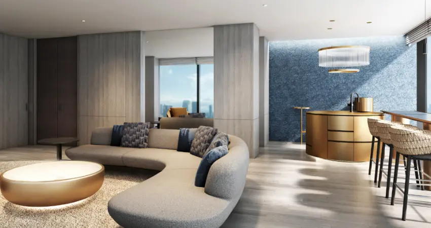 ▲25樓THE GATE套房超級寬敞，可透過大片落地窗看著腳下的城市燈火，將大阪景色盡收眼底。