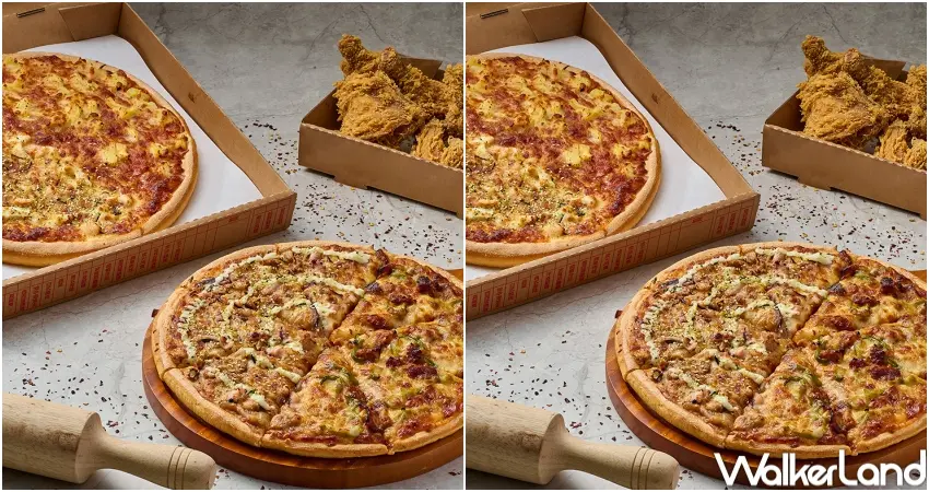 ▲拿坡里雙享披薩主打一個披薩兩種口味，聚餐分食更適合多人。