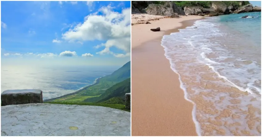 ▲擁有 360 度無敵視野的「蘭嶼氣象站」，標誌性的白色石桌與藍天、海灣、山巒相映；小琉球「蛤板灣」的潔白貝殼沙灘被譽為台版威尼斯，踏浪、欣賞夕陽都合適的浪漫秘境。