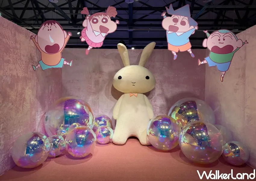 ▲華山蠟筆小新展必拍！打造巨型妮妮兔兔打卡點。(攝影：鄭亦庭)