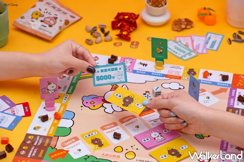 ▲超萌 LINE FRIENDS 熊大、兔兔、莎莉陪大家一起骰出新年運勢。圖/大武山牧場提供;窩客島整理