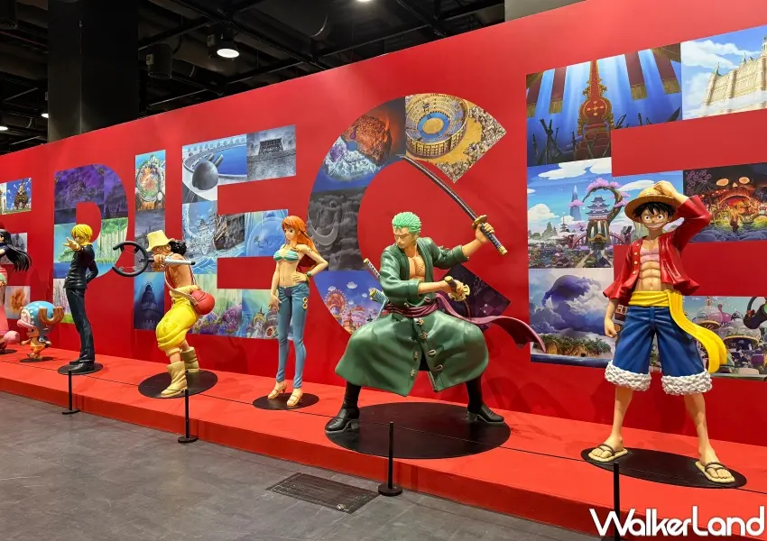 ▲航海王25週年特展必拍魯夫、索隆、香吉士等草帽海賊團成員的等身大雕像。(攝影：鄭亦庭）