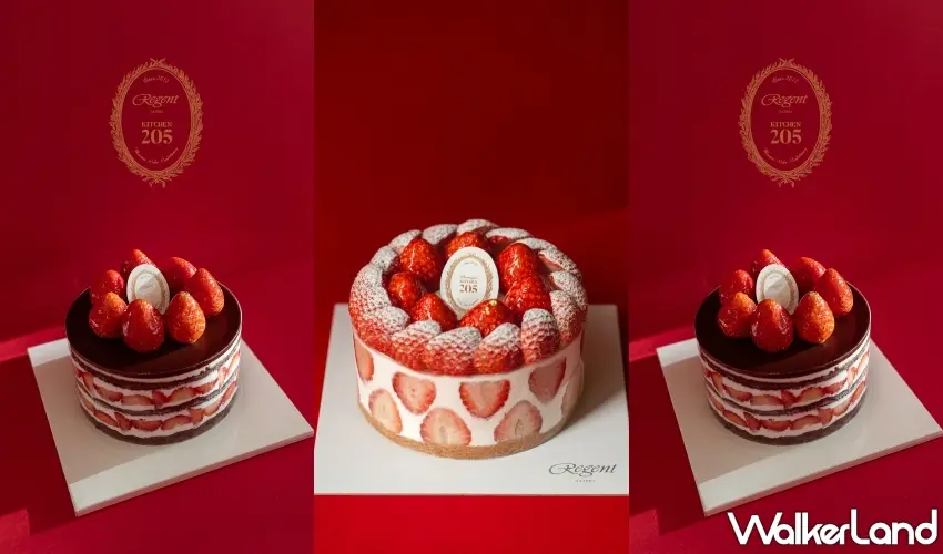 ▲層次分明的草莓蛋糕切面，展現出KITCHEN205對於草莓用量的豪邁與蛋糕結構的細緻。圖／台北晶華酒店提供；窩客島整理