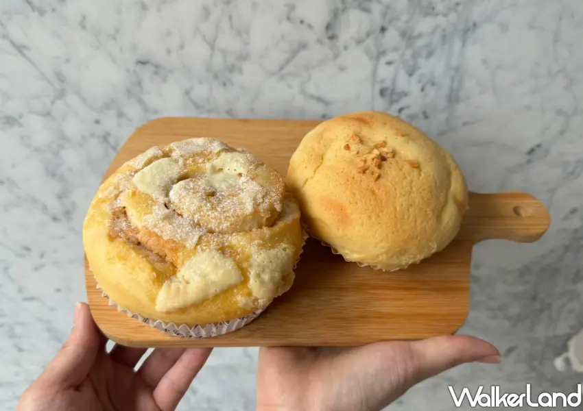 ▲全聯阪急麵包推出「花生麻吉麵包」、「白雪花生捲」皆使用吉比花生巧克力,均一價35元。