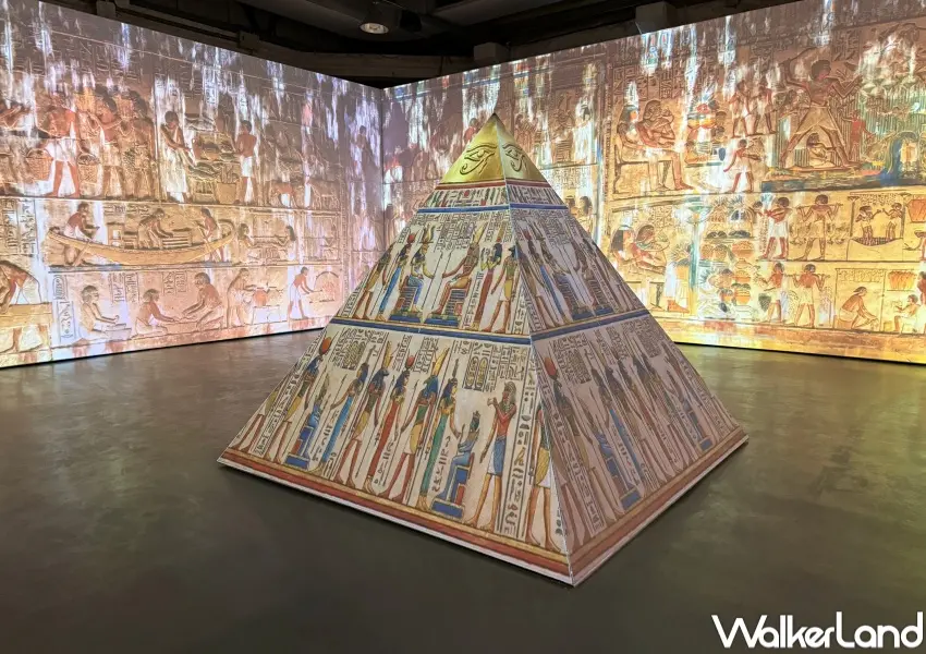 ▲華山古文明展埃及展區！必拍沈浸式光影劇場、金字塔立體投體驗。(攝影：鄭亦庭)