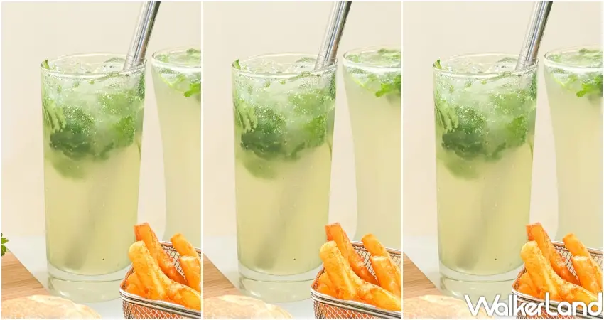 ▲樂檸漢堡同步推出香菜 Mojito，以香菜草本風味搭配青檸微泡，成為系列亮點。