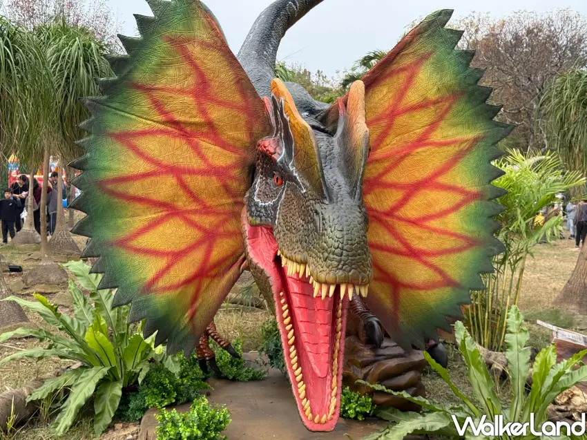 ▲現場所有恐龍都會生動的擺動、吼叫。(攝影：鄭雅之)