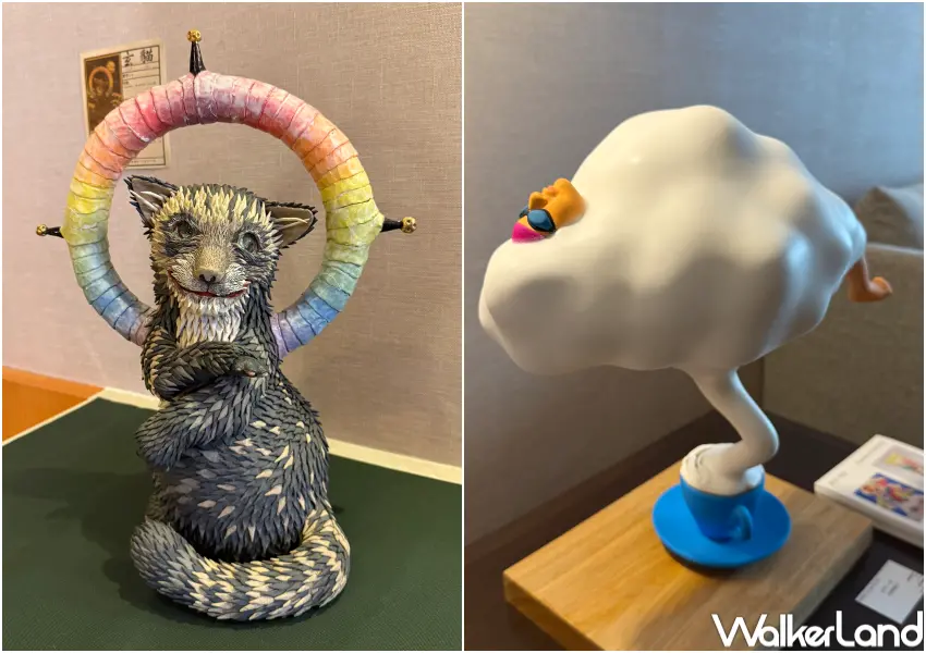 ▲ONE ART Taipei 2026必逛亮點！梁祐華玄貓陶瓷作品、野原邦彥系列作品。(攝影：鄭亦庭)